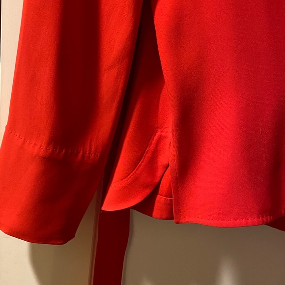 Escada Red Poppy Beautiful Wrap Style Jacket Removable Belt - Picture 10 of 16